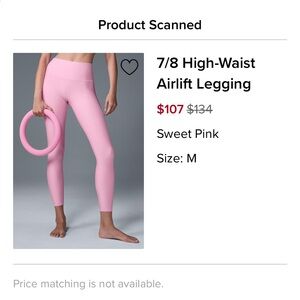 ALO Yoga Sweet Pink 7/8 High-Waist Airlift Legging